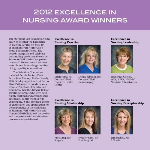 2012 Nursing Annual Report - Stormont-Vail HealthCare