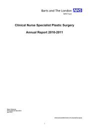 Clinical Nurse Specialist Plastic Surgery Report 2011 - Barts and the ...