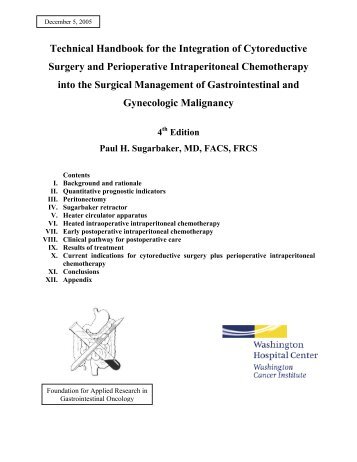 Technical Handbook for the Integration of Cytoreductive Surgery ...