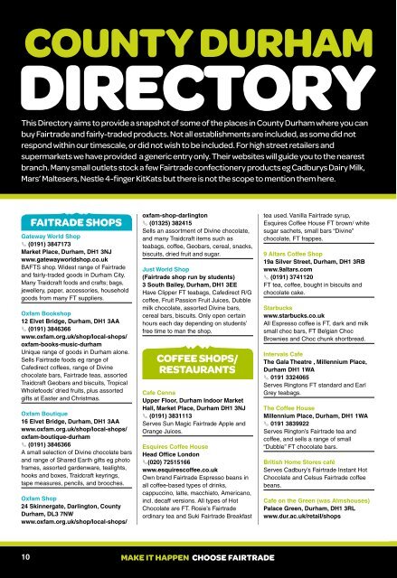 County Durham Fairtrade Directory