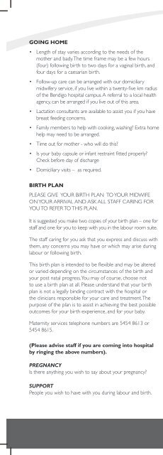 Bendigo Health Maternity Services