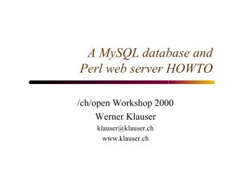 A MySQL database and Perl web server HOWTO