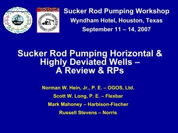 Sucker Rod Pumping Horizontal & Highly Deviated Wells ... - ALRDC