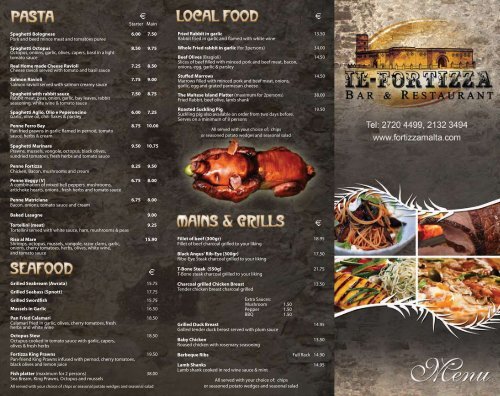 view menu - Fortizza Restaurant