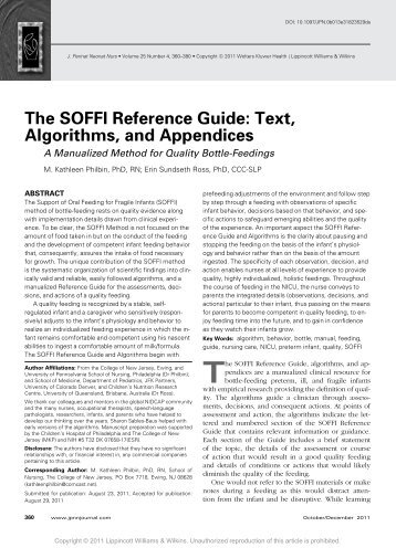 The SOFFI Reference Guide - Connecticut Children's Medical Center