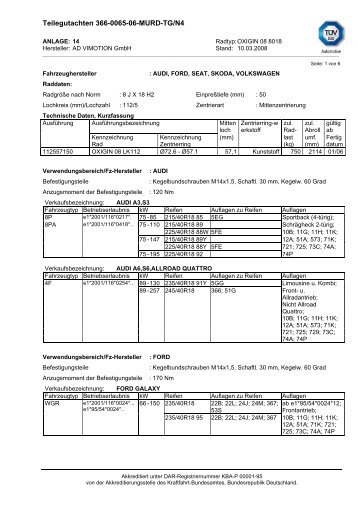 Teilegutachten 366-0065-06-MURD-TG/N4