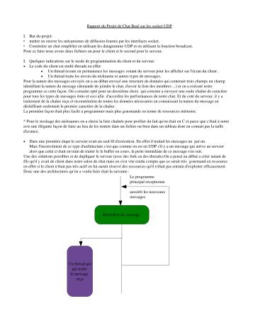 Rapport du Projet de Chat Basé sur les socket UDP I. But du projet ...