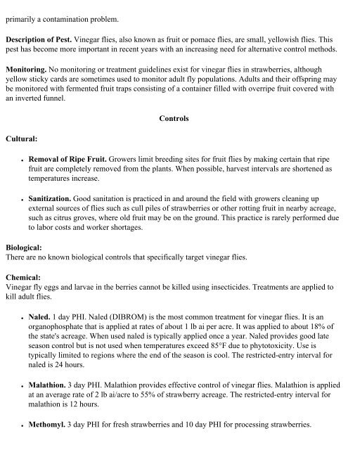 Crop Profile for Strawberries in California - Regional IPM Centers