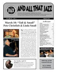 March 10: “Tall & Small” - Sacramento Traditional Jazz Society