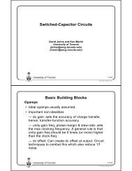 Switched-Capacitor Circuits - University of Toronto