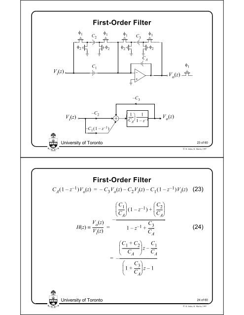 Switched-Capacitor Circuits - University of Toronto