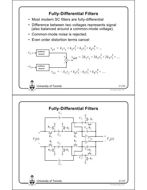 Switched-Capacitor Circuits - University of Toronto