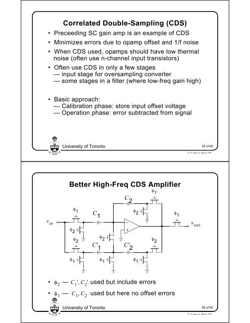 Switched-Capacitor Circuits - University of Toronto