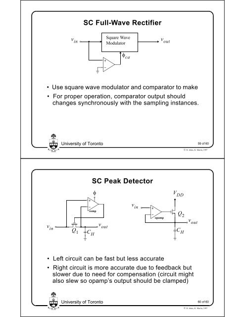 Switched-Capacitor Circuits - University of Toronto