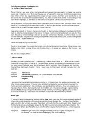 Carl's Forsman's Master Play Reading List - University of North ...