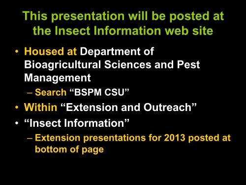 Insect Update - Bioagricultural Sciences and Pest Management ...