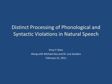 Distinct Processing of Phonological and Syntactic Violations in ...