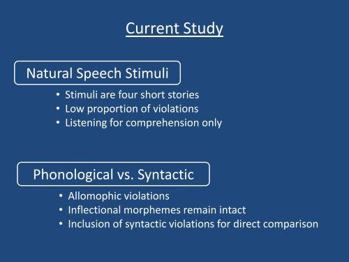 Distinct Processing of Phonological and Syntactic Violations in ...