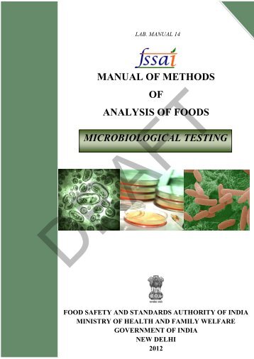 manual of methods of analysis of foods microbiological testing