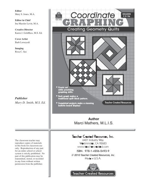 Teacher Created Resources Inc Marci Mathers M L I S Teacher Created Resources Inc Marci