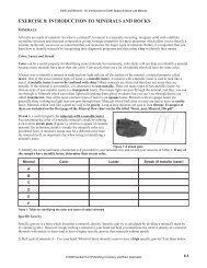 EXERCISE 8: INTRODUCTION TO MINERALS AND ROCKS