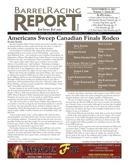 Barrel Racing Report - Natalie Foutch