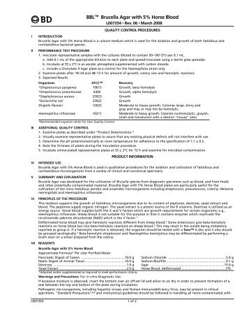BBL™ Brucella Agar with 5% Horse Blood - BD