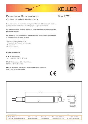 Datenblatt Serie 27 W - Keller AG