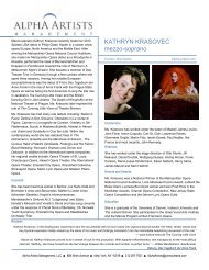 KATHRYN KRASOVEC mezzo-soprano - Alpha Artists Management