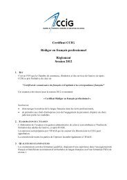 Certificat CCIG Rédiger en français professionnel Règlement ...