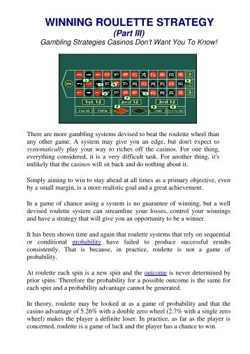 Easy roulette strategy