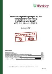 Versicherungsbedingungen für die ... - Speer Racing