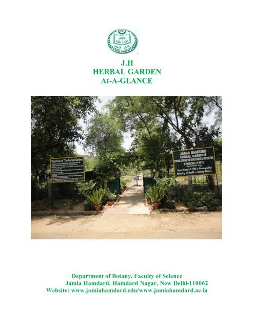 J.H HERBAL GARDEN At-A-GLANCE - Jamia Hamdard