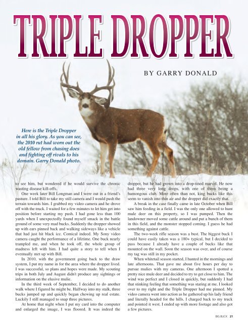 Journey for the Trippledropper - Big Buck Magazine