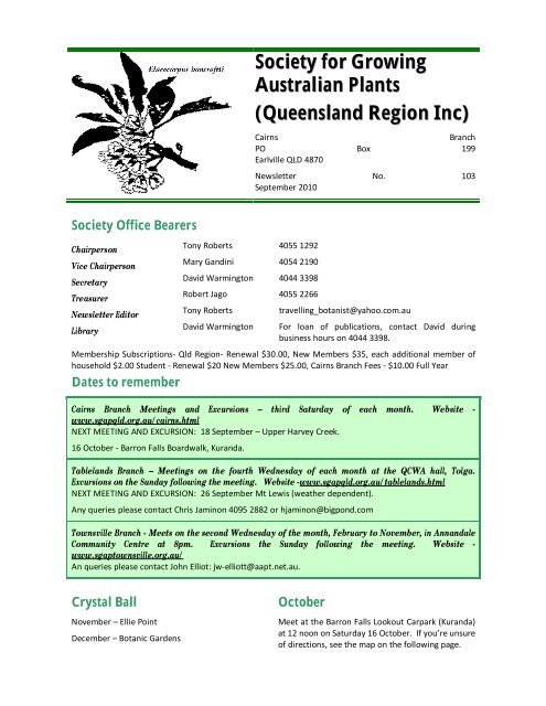 Queensland Region Inc Sgap Cairns Home Page