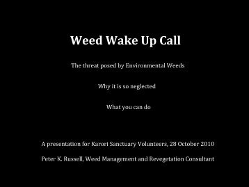 The Need to Weed - Department of Conservation