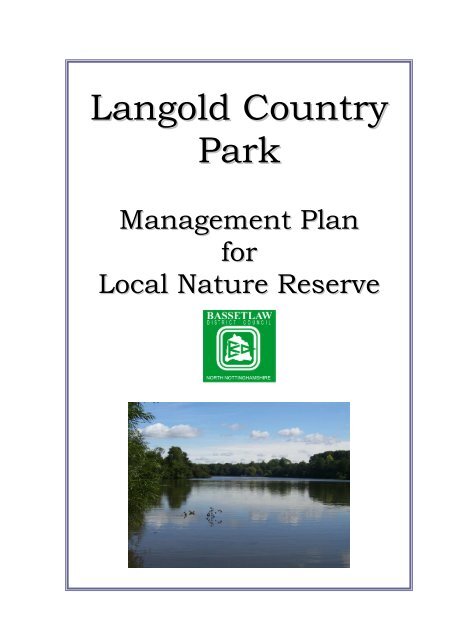 Langold Lake Management Plan - Bassetlaw District Council
