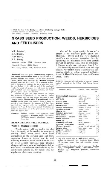 Grass seed production - New Zealand Grassland Association