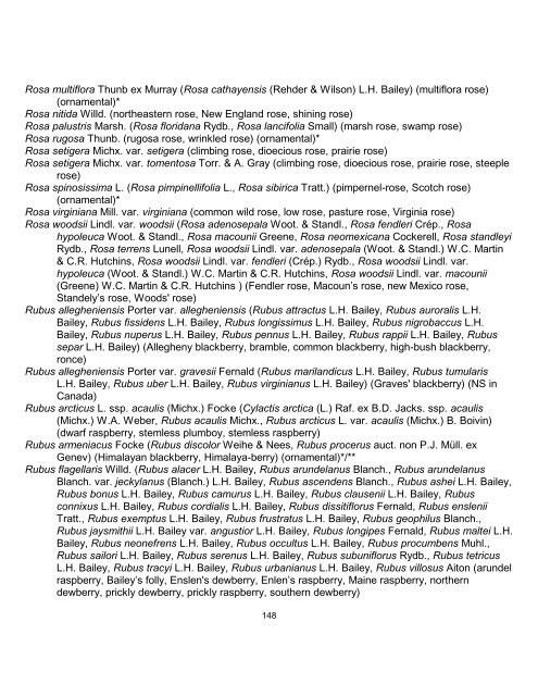 list of Latin and synonymous common names of - University of ...