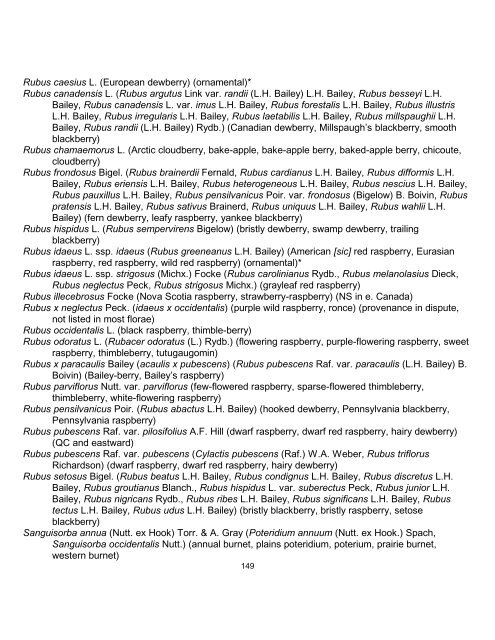 list of Latin and synonymous common names of - University of ...