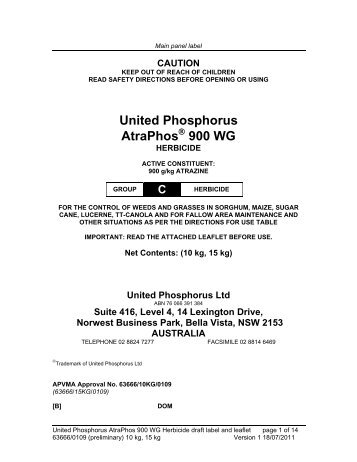 United Phosphorus AtraPhos 900 WG - Upl Online.com