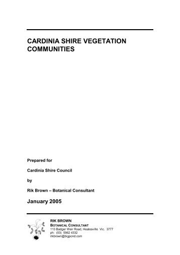 Cardinia Shire Vegetation Communities - Cardinia Shire Council