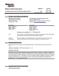 OSHA Regulatory Status - National Gypsum Company