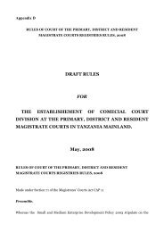 draft rules for the establishement of comecial court ... - Tanzania