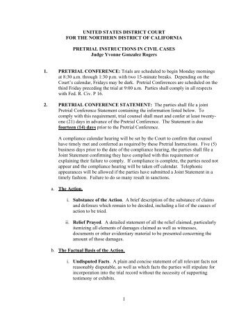 Pretrial Setting Instructions Order - United States District Court ...