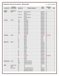 Asbestos Survey Inventory - Woodroffe - Algonquin College