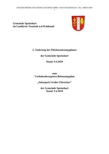 Gemeinde Speinshart im Landkreis Neustadt adWaldnaab 3 ...