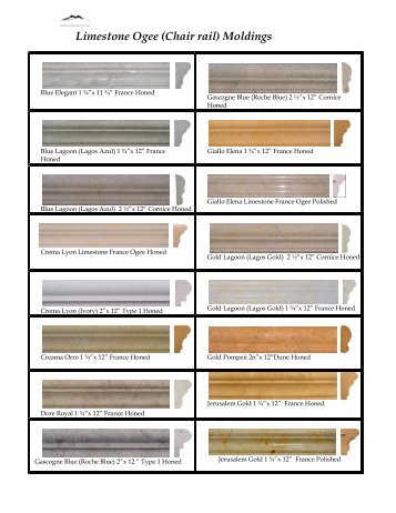 Limestone Ogee (Chair rail) Moldings - Onyx France, Inc.