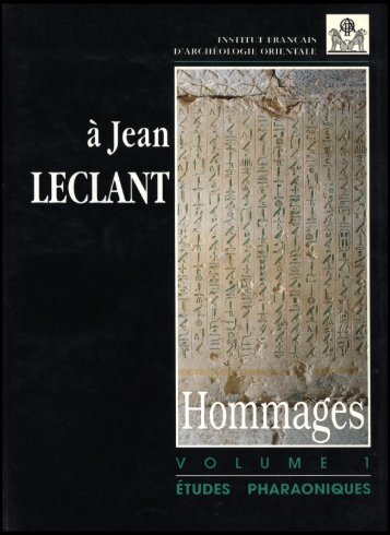 Hommages à Jean Leclant - Giza Archives Project