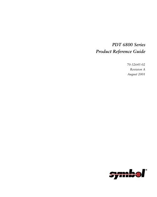 PDT 6800 Series Product Reference Guide